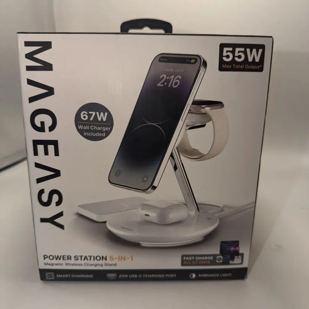 MAGEASY 4 in 1 Charging Station - Total 55W Output, Bedside Charging Station,...